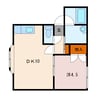 ボヌール 1DKの間取り