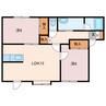 ハイツフィオーレ 2LDKの間取り