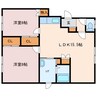 グランド白樺 2LDKの間取り