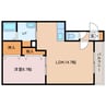 レインボーハウス緑町№58 1LDKの間取り