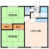コーポサンフラワー 2LDKの間取り