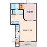 BELLA CASAⅢ 1LDKの間取り