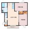 プレシャスウッドⅣ 2LDKの間取り