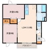 プレシャスウッドⅣ 2LDKの間取り
