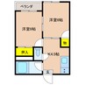 グリーンハイツ石原 2Kの間取り