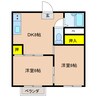 サンウエスト 2DKの間取り