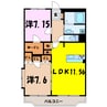 EXIGE　~ｴｸｼｰｼﾞｭ~（深谷市菅沼） 2LDKの間取り