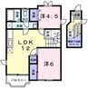 メゾンかごはら（熊谷市新堀） 2LDKの間取り