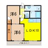 シャトレ山の手（深谷市上野台） 2LDKの間取り