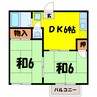 黒沢コーポ（深谷市東方町） 2DKの間取り