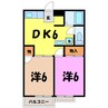 高柳ハイツ（熊谷市高柳） 2DKの間取り