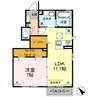 パーシモンズⅠ・Ⅱ（熊谷市新堀）92758 1LDKの間取り