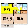 プティメゾン（深谷市上野台） 2DKの間取り