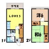 メゾンドファミール（熊谷市見晴町） 2LDKの間取り