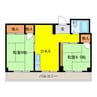 ピアレス（桐生市東） 2DKの間取り