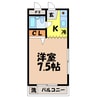 桜ヶ丘ハイツ 1Kの間取り
