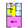 Luan本町Ⅱ（熊谷市本町） 1Kの間取り