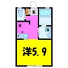Luan本町Ⅱ（熊谷市本町） 1Kの間取り