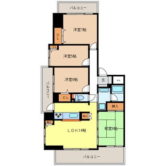 間取図 サンマンションアーツ山の手 3番館