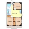 AKATSUKIマンション 3LDKの間取り