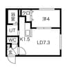 ラフィーネ静修学園前 1LDKの間取り
