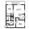 シャトーアネックス 2LDKの間取り