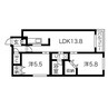 グランオルセーＳ８ 2LDKの間取り