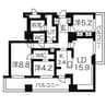プライムメゾン大通公園 2LDK+Sの間取り
