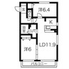 シャテニエ1014 2LDKの間取り