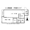 HOKO南高前 1LDKの間取り