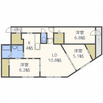 間取図 カレラ山鼻2ｎｄ