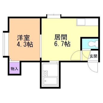 間取図 フラットJ中島公園西