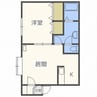西宮の沢レモンハイツ 1LDKの間取り