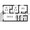 クレストテージ伏見 3DKの間取り