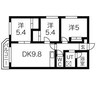 クレストテージ伏見 3DKの間取り