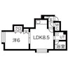リーベンス南10条 1LDKの間取り