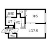 ノースパインハイム 1LDKの間取り