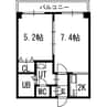 グランカーサ南11条 1LDKの間取り
