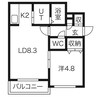 サンルーチェ山鼻 1LDKの間取り