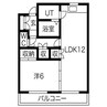 瑞穂木の城2 1LDKの間取り