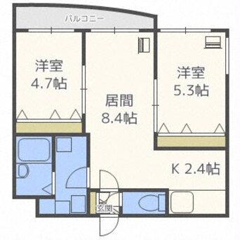 間取図 ヒルズタウン幌西Ａ棟