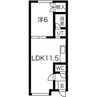 コーポエミネンス 1LDKの間取り