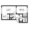 イーグルサウス１７Ｂ 1DKの間取り
