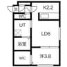 ＣＥＮＴＮＩＡ中島公園 1LDKの間取り