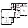 ローマンヒルハイツＢ 2LDKの間取り