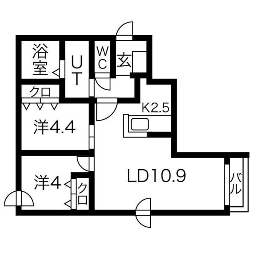 間取図 コートロティＳ２１・Ｂ