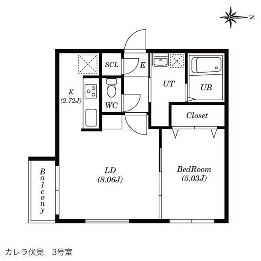 間取図 カレラ伏見