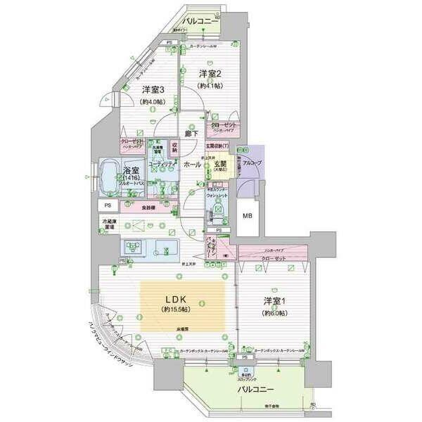 間取り図 グランファーレ伏見グランシャリオ