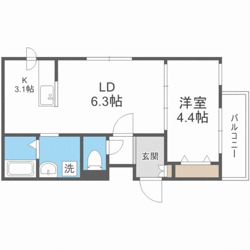 間取図 メニーズコート東屯田通