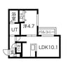 イルセントラレ南１２条 1LDKの間取り